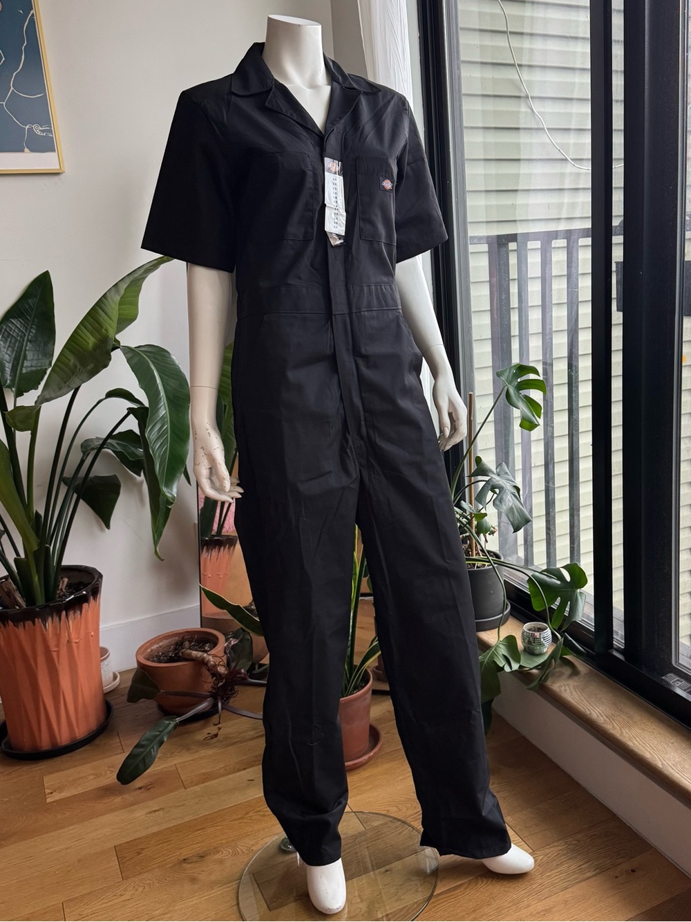 Dickies Black Women's Short-Sleeve Utility Jumpsuit